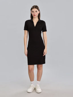 Tommy Hilfiger - Womens Black Solid Dress