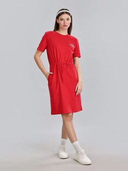 Tommy Hilfiger - Womens Red Solid Dress