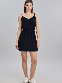Tommy Hilfiger - Womens Navy Blue Solid Dress