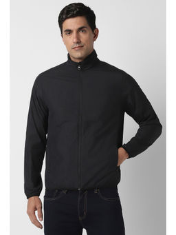 Peter England - Men Black Solid Casual Jacket