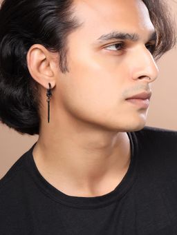 Yellow Chimes - 2Pcs Silver-Plated Hoop Earrings