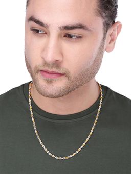 Yellow Chimes - Men Gold-Toned & Silver-Toned Stainless Steel Gold-Plated Chain