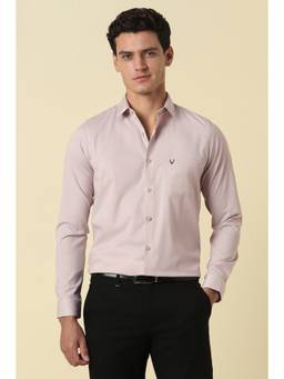 Allen Solly - Men Pink Solid Full Sleeves Formal Shirt