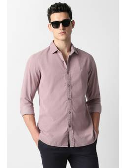 Van Heusen - Men Nude Slim Fit Solid Full Sleeves Casual Shirt