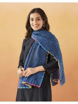Fabindia - Navy Blue Modal Batik Stole