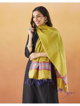 Fabindia - Green Silk Hand Woven Stole