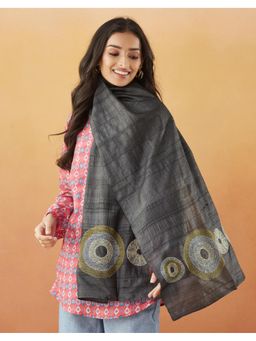 Fabindia - Black Silk Kantha Stole