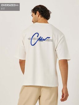 Styli - Men Terry Oversized Front And Back Print T-Shirt