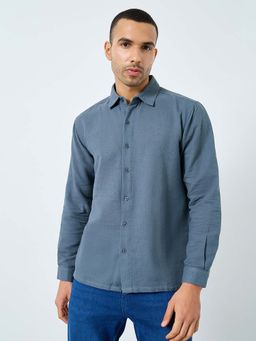 Styli - Men Textured Long Sleeve Regular Shirt