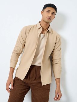 Styli - Men Slub Woven Long Sleeve Regular Shirt