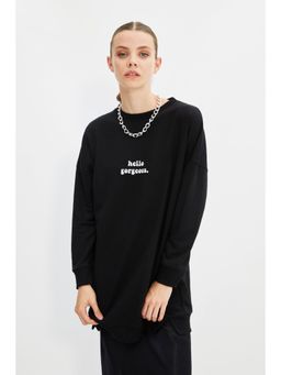Trendyol - Womens Black Graphic Sweatshirt