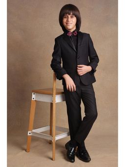 One Friday - Black Solid Blazer and Pant (Set of 2)