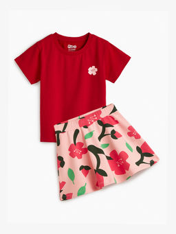 Plan B - Cherry Blossom Skater Skirt & T-Shirt (Set of 2)