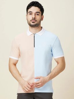 Being Human - Men Spanish Villa and Sky Blue Polo Neck T-Shirt
