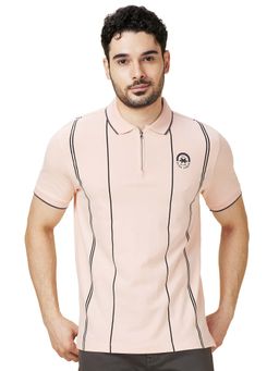 Being Human - Men Peach Polo Neck T-Shirt