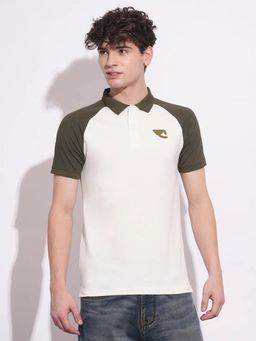 Being Human - Men Beige Polo Neck T-Shirt