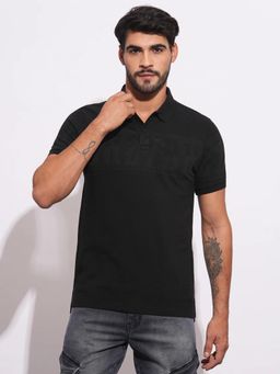 Being Human - Men Black Polo Neck T-Shirt