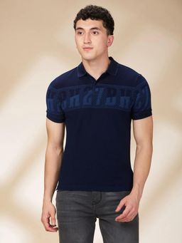 Being Human - Men Indigo Polo Neck T-Shirt