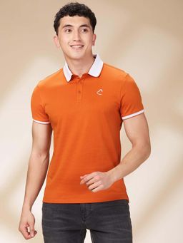 Being Human - Men Rust Polo Neck T-Shirt