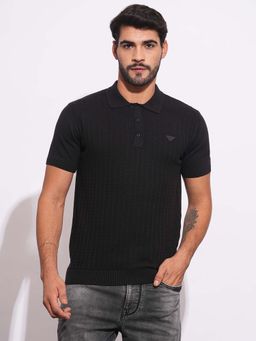 Being Human - Men Black Polo Neck T-Shirt
