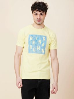 Being Human - Men Yellow Panna Cotta Crew Neck T-Shirt