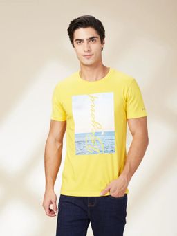 Being Human - Men Yellow Crew Neck T-Shirt