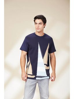 Being Human - Men Navy Blue Crew Neck T-Shirt