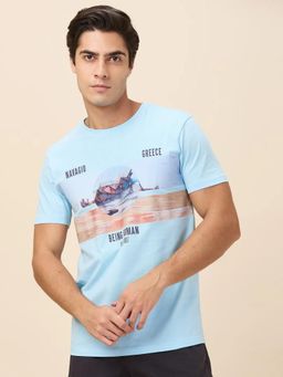 Being Human - Men Sky Blue Crew Neck T-Shirt