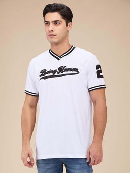 Being Human - Men White Crew Neck T-Shirt