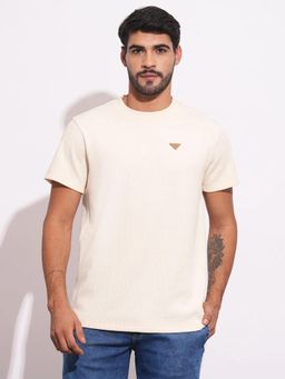 Being Human - Men Beige Crew Neck T-Shirt