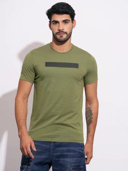Being Human - Men Olive Crew Neck T-Shirt