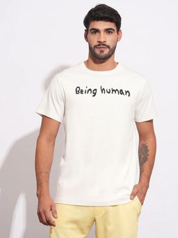 Being Human - Men White Crew Neck T-Shirt