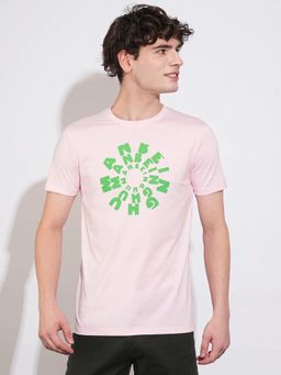 Being Human - Men Pink Crew Neck T-Shirt