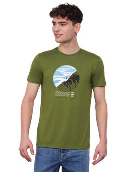Being Human - Men Olive Crew Neck T-Shirt