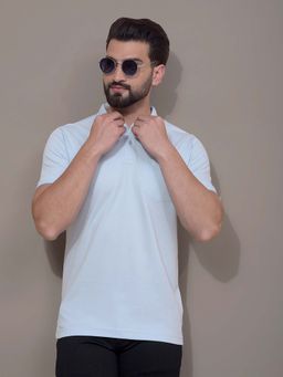 CRIMSOUNE CLUB - Men Blue Polo T-Shirt