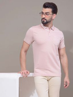 CRIMSOUNE CLUB - Men Peach Polo T-Shirt