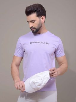 CRIMSOUNE CLUB - Men Purple Solid T-Shirt