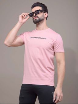 CRIMSOUNE CLUB - Men Peach Solid T-Shirt
