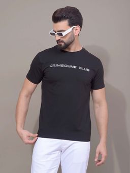CRIMSOUNE CLUB - Men Black Solid T-Shirt