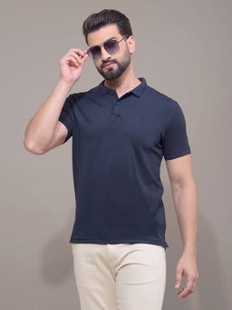 CRIMSOUNE CLUB - Men Navy Blue Polo T-Shirt