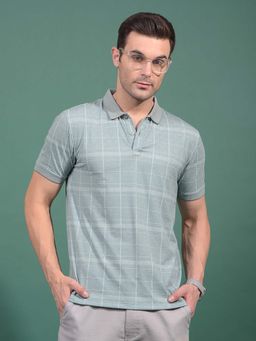 CRIMSOUNE CLUB - Men Green Checks Polo T-Shirt
