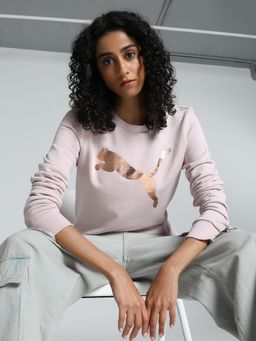 Puma - Logo Womens Pink Crew Sweatshirt