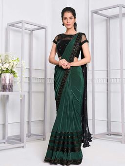 Odette - Diamond Shaped Sequins Saree with Unstitched Blouse