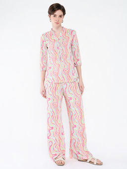 SHOWOFF - Womens Multi-Color Printed Co-Ord (Set of 2)