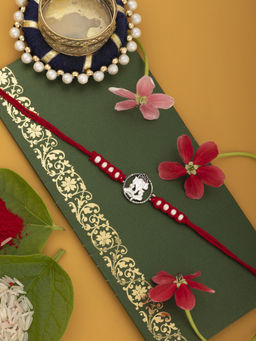 Praavy - Vighnaharta Ganesha 925 Sterling Silver Rakhi for Brother