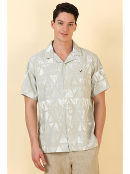 Allen Solly - Men Grey Print Half Sleeves Casual Shirt