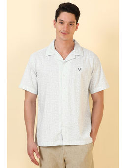 Allen Solly - Men White Print Half Sleeves Casual Shirt