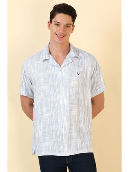 Allen Solly - Men Light Blue Print Half Sleeves Casual Shirt
