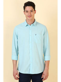 Allen Solly - Men Light Blue Solid Full Sleeves Casual Shirt