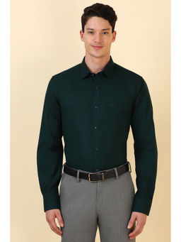 Allen Solly - Men Green Solid Full Sleeves Formal Shirt
